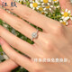 Jiangyan genuine D color moissanite ring 1 carat sterling silver couple ring a pair of closed-mouth proposal wedding rings for girlfriends six-pointed star 1-carat diamond ring defaults to open, please take a photo with closed mouth and leave message size