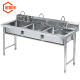 Jingulao Comercial de acero inoxidable Tanque de agua de acero inoxidable Cantina Hotel Plato Fregadero 1.0 Grueso Doble Pool 120*70*80cm KZS-675