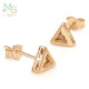 Chow Sang Sang 18K gold earrings white and red gold earrings triangle earrings for women 91122E