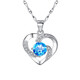 MZMZ Brand Eternal Heart Platinum Necklace Women's PT950 Moissanite Platinum Birthday Anniversary Gift for Girlfriend Ten Warehouses Nationwide/Next Day Delivery Light Luxury Style-Inlaid with Ocean Heart Topaz