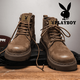 Playboy can't kick big yellow boots for men's autumn thick-soled heightened work clothes high-top American Hornet Martin boots yellow 42