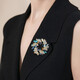 Idel high-end brooch, coat breast button, simple pin buckle, corsage, clothing accessories, birthday gift for wife and girlfriend, blue high-end brooch XZ0084