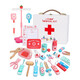 Simulation little doctor toy set girl wooden box plays nurse boy plays house children's stethoscope color color box - 5-piece set of clinic visits