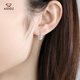 Aido Diamond PT950 platinum earrings for women, platinum shiny laser car flower ear hooks, fashionable and versatile earrings, small version, weighing 1.3-1.5 grams