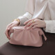 Feng Yin women's portable clutch bag, high-end leather waterproof dinner bag, portable storage bag, moon color - rose pink