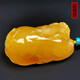 Hupai, one thing, one picture, one certificate, natural beeswax pendant, Pixiu handle piece, raw ore chicken oil yellow, no cracks, pendant, 32.75g, 58*32*25mm