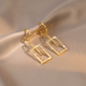 Idel full diamond square earrings, temperament, tassels, super fairy internet celebrity earrings, fashionable earrings for women, gift for girlfriend, square rhinestone earrings E2422