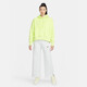 Nike sweatshirt jacket women's 2024 autumn and winter new style plus velvet warm loose sports knitted casual hooded pullover DQ5859-736 fluorescent yellow inner fleece M