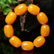 GOR Fat Donglai's same chicken fat yellow beeswax bracelet natural Polish old men's raw amber bracelet women's bucket style six (women's wheel beads) bead size 7*