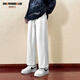 Dingfengbaoluo casual pants men's autumn loose sports outdoor trendy wide-leg heavy straight long pants 9066 white L