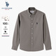 U.S. POLO ASSN.衬衫男长袖秋季纯棉商务休闲宽松免烫男士衬衣 灰绿色 L 