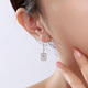 Yuan Shengfu's new PT950 fashionable square filigree platinum ear hooks platinum earrings earrings earrings 3.67 g