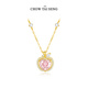 Chow Tai Sang S925 Silver Wish Apple Necklace Female Niche Light Luxury High-end Birthday Gift for Girls Wish Apple Silver