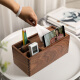 ALLFOND black walnut remote control storage box tissue paper box living room desktop solid wood new Chinese coffee table multi-function mobile phone holder multi-function storage tissue box