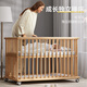 ULOP solid wood crib, beech wood multi-functional splicing bed, removable newborn baby bed, wooden paint-free bb bed, beech crib, paint-free, formaldehyde-free solid wood splicing bed, review with courtesy - post pictures and get a coconut palm latex mattress