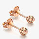 Fat Donglai's same style 18k rose gold earrings, Russian purple gold earrings for women, new fashion, simple and elegant car, Douding earrings (pair of rose gold)