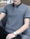 Jeep (JEEP) short-sleeved T-shirt men's summer new lapel men's slim half-sleeved bottoming shirt men's clothing J125 dark gray XL