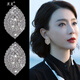 Jiaoxia Oval Earrings for Women New Trendy Temperament Simple Design Light Luxury Gift Full Ear Button Earrings Silver Earrings