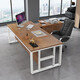 Rusen Office Boss Desk Manager Desk Leadership Office Desk and Chair Combination Modern Simple Single Computer Desk Black Frame + Golden Oak Color 160*60 Table + Side Cabinet