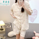 草景家带胸垫月子服夏季薄款孕妇睡衣短袖短裤孕妇装哺乳睡衣产妇产后 QSF724#彩色兔头 L码  建议体重120-140斤左右