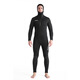 YEXIZE1.5/3/5/7mm wetsuit for men and women one-piece hooded thickened cold-proof thermal clothing surfing suit snorkeling suit 5mm men's long-sleeved one-piece toe cap/front zipper L