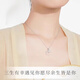 Ji Shizhe Suisui has you pt950 platinum platinum Hetian jade necklace clavicle chain Valentine's Day birthday gift for girlfriend and wife pt950 platinum flash O chain + chalcedony pendant