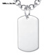Miss JuJu pt950 platinum pendant men's solid glossy large tag platinum safe and sound square plate custom engraving DIY weight 12.9-13.0g + delivery leather rope + free engraving
