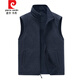 Pierre Cardin Autumn and Winter Reversible Vest Men's Outdoor Sports Fleece Vest Polar Fleece Waistcoat Warm Vest Sleeveless Jacket Black 2XL Recommended/150-165Jin Jin equals 0.5kg