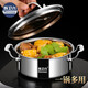 Huiweiliu 316L stainless steel milk pot, snow flat pot, cooking noodles, household uncoated food supplement pot with cage, small soup pot, single handle, single pot + steaming grid 18cm
