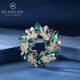 Blanche (Blanche) Goddess Gift Bauhinia Brooch Women's Light Luxurious Temperament Crystal Corsage Generous Versatile Pin Teacher's Day Gift Emerald
