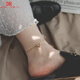 Fat Donglai's same style 18K gold anklet for women with double bells AU750 rose gold that will ring enough K gold double bell anklet