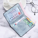 QIGER card holder men's ultra-thin mini wallet multi-functional driver's license leather case multi-card slot document card holder anti-degaussing card holder light blue