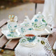 JINGWAN British Afternoon Tea Set American Tea Cup Home Scented Tea Cup European Coffee Cup Set Set (1 Pot, 4 Cups, 4 Dishes, 4 Spoons) Gift Box 13 Pieces