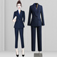 Weishipin Autumn Small Suit Women's High-end Professional Wear Women's Suit Fashionable Temperament Suit Jacket Commuting Formal Work Wear Navy Blue (suit + trousers) 5099 L