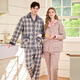 American Standard Gifts Winter New Couple Pajamas Thickened Three-layer Cotton Warm Men's and Women's Casual Plaid Can Be Weared Outer Home Clothes Dark Gray (Coral Velvet Inner Layer) XL