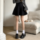 Miao Yijia skirt autumn black short skirt women winter knitted skirt pleated large hem skirt high waist a line skirt petite skirt high waist large hem pleated skirt black one size