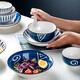 Jiesheng Jishi Couple 2-4 person dishware set Jingdezhen ceramic tableware set household combination Japanese style mixed color 2 bowls 2 plates 2 spoons 2 chopsticks 1 soup bowl 1 tablespoon
