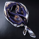 Hangsifu silk scarf men's neck scarf mulberry silk suit scarf father's birthday husband boyfriend gift Flowers in the Mirror-Tibetan Blue