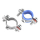 JINGGONG 304 stainless steel fixed pipe bracket welded nut buckle hoop pipe clamp PPR water pipe clamp pipe pipe clamp 80-89 with nut M8 (with rubber sleeve)