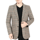 (Hohe Qualität) Herbst- und Winter-Herrenanzug in mittleren Alterszeiten Casual Daddy Anzug Plaid Jacke 702 Brown 175/88a (110-130)