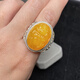 Sanskrit beeswax carved large ring, faucet beeswax ring for men, fashionable and lively old honey, chicken fat yellow