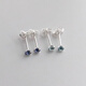 Guanpu Pavilion Fat Donglai quality tanzanite earrings natural 3mm sapphire London blue topaz mini silver gift for girlfriend's birthday Tanzanite blue 3mm | silver pair
