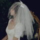 Dijing Proposal Proposal Bridal Veil Wedding Pearl Bow Super Fairyland Photo Props Anniversary Four-layer Butterfly Veil - Hair Comb Style 40CM
