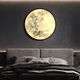 Runhuanian Moon Wall Lamp Modern Simple Bedroom Bedside Lamp Creative Corridor Aisle Lamp Living Room Background Wall Planet Mural Lamp Moon B Style Black 38CM Round Wall Lamp Three Color Changing