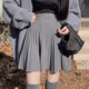 Red makeup Jumei high-waisted knitted pleated skirt autumn knitted skirt autumn winter short skirt pleated skirt spring autumn a-line skirt spring skirt gray pleated skirt one size one size