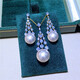 Qianlou Freshwater Pearl Pendant Earrings Set S925 Silver Design Style Bow Highlight Steamed Bun Shape Pendant