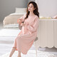 Victoria style nightgown with breast pad for women spring and autumn new pure cotton long-sleeved dress pajamas for women to wear at home in autumn 673 soft pink (with breast pad) L 160-165c100-125Jin Jin equals 0.5 kg