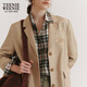 Teenie Weenie Bear Women's Spring Old Money Style French Linen Light Blazer Linen Blended Women's Fashion Khaki M