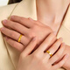 Chenru au999 pure gold-wrapped silver ring gold color Fuhui couple ring for girlfriend birthday Chinese Valentine's Day gift No. 8