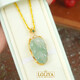 Luoliya Gao Bingpiaohua-Jade K gold inlaid leaf pendant gold inlaid jade gold branch jade leaf jade pendant for women to give to my wife